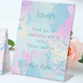 Signe De Table Modern Abstract Pastel Wedding Favors 