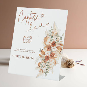 Signe De Table Modern Capture The Love Mariage Qr code Hashtag