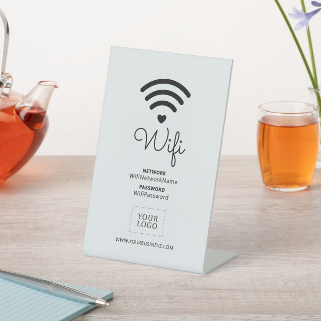 Signe De Table Modern Heart Business Wifi Mot de passe Affiche de (In SItu)