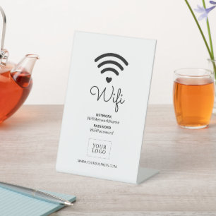 Signe De Table Modern Heart Business Wifi Mot de passe Affiche de
