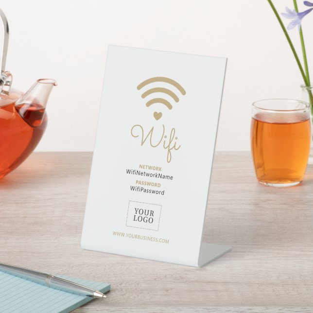 Signe De Table Modern Heart Business Wifi Mot de passe Affiche de (In SItu)
