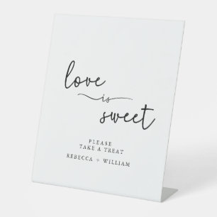 Signe De Table Modern Love is Sweet manuscrit Script Favoriser Si