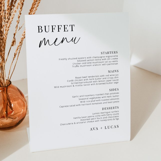 Signe De Table Modern Minimalist Wedding Buffet Menu (Créateur téléchargé)
