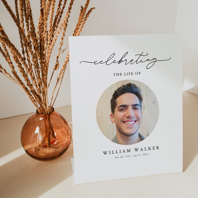 Signe De Table Modern Photo Celebration Of Life (Créateur téléchargé)
