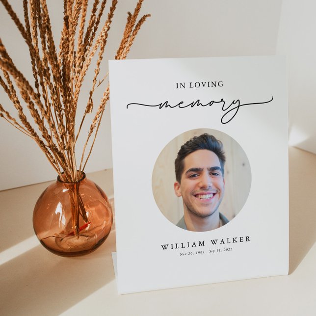 Signe De Table Modern Photo In Loving Memory Celebration Of Life (Créateur téléchargé)