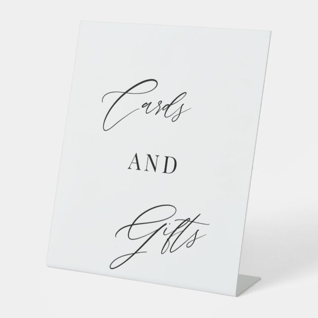 Signe De Table Modern Script | Cards & Gifts Wedding Tabletop (Recto)