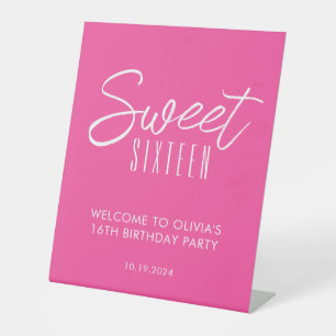 Signe De Table Modern Sweet Sixteen rose 16e anniversaire de bien