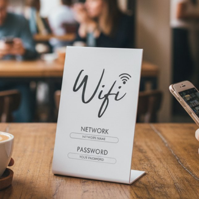 Signe De Table Modern Wifi Password Network  (Créateur téléchargé)