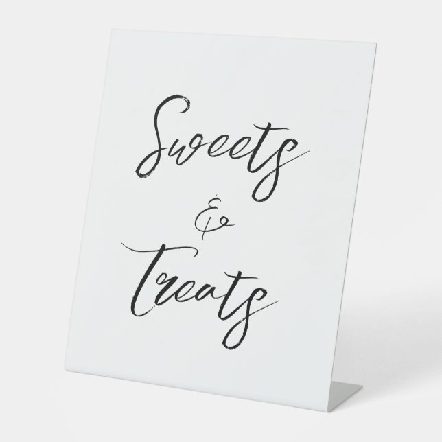 Signe De Table Moderne blanc noir Script Sweets Traitements Maria (Recto)