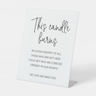 Signe De Table Moderne Cette Bougie Brûle Dans Mariage Mémoire Am
