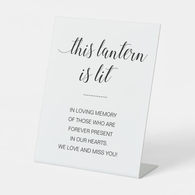Signe De Table Moderne Cette Lanterne Est Un Mariage Mémorial Écl (Recto)