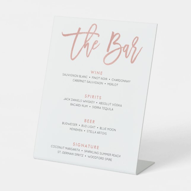 Signe De Table Moderne Fairytale Mariage Le Bar Menu Signer Boiss (Recto)