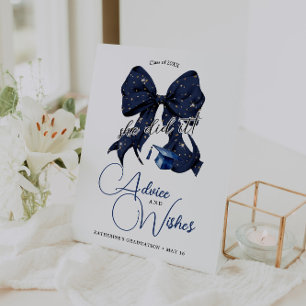 Signe De Table Moderne Marine Bleu Bow Graduation Conseils et sou