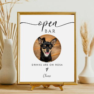 Signe De Table Moderne minimaliste Open Bar Pet Photo Mariage de 