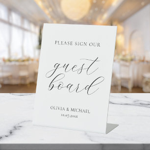 Signe De Table Moderne S'Il Vous Plaît Signer Notre Mariage de pe