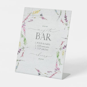 Signe De Table Mojito Fête de Mariage Florale Aquarelle Fleur Sau