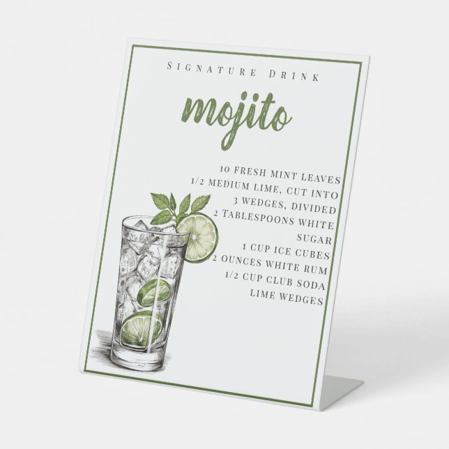 Signe De Table Mojito Recette Signature Boire (Recto)