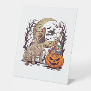 Signe De Table Momie d'Halloween Chien Bouledogue Français Citrou