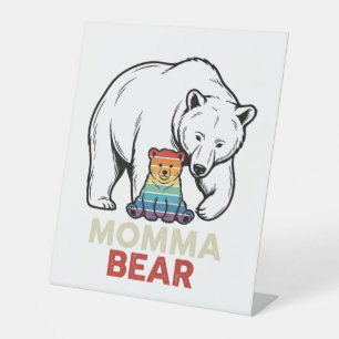 Signe De Table Momma Bear Arc-en-ciel Modèle de T-shirt avec Grav