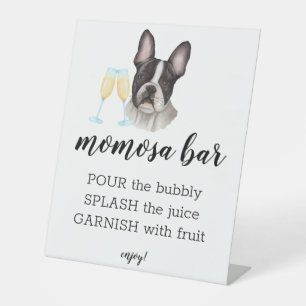 Signe De Table Momosa Bar French Bulldog Aquarelle Baby shower