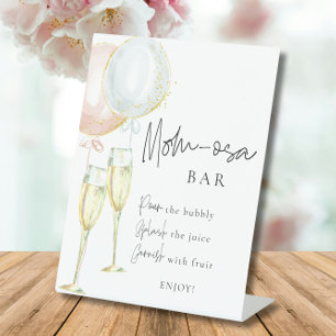 Signe De Table Momosa Bar Pink & Blue Balloon Sexe Signal de révé