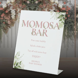 Signe De Table Momosa Bar Verdure Dusty Rose Baby shower rose