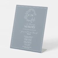 Monogramme De Cimetière Bleu Dusty En Mémoire D'Am