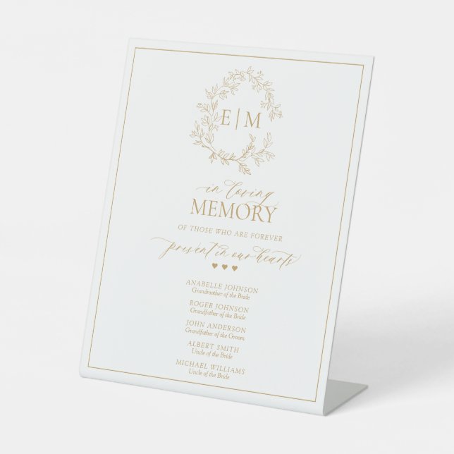 Signe De Table Monogramme De Cimier D'Or En Mémoire D'Amour (Recto)