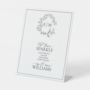 Signe De Table Monogramme noir blanc en poitrine laisse l'amour é