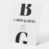 Monogramme noir moderne Cartes et cadeaux de maria