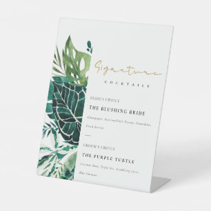 Signe De Table Monstera Tropical Leafy Signature Boissons Cocktai