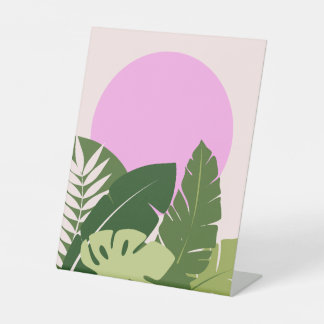 Signe De Table Montage photo de la Jungle rose