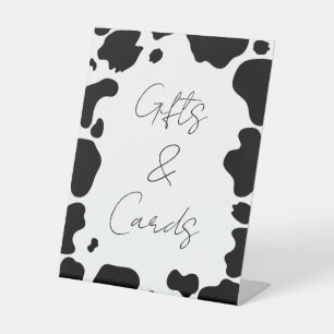 Signe De Table Moo Cow Spots Noir Blanc Mariage Cadeaux & Cartes