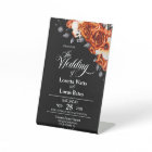 Moody Burnt Orange Rose Floral Black Mariage