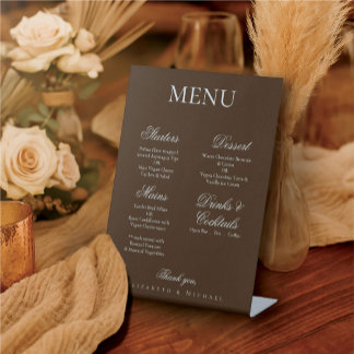Signe De Table Moody Coffee Minimalist Boho Wedding Menu