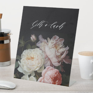 Signe De Table Moody Peony Rose Floral Cadeaux et cartes