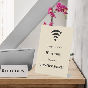 Signe De Table Mot de passe du réseau wifi client beige crème