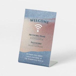 Signe De Table Mot de passe Internet WiFi Home Office Rose Gold