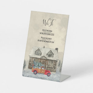 Signe De Table Mot de passe Internet WiFi Rustic Cabine Guest