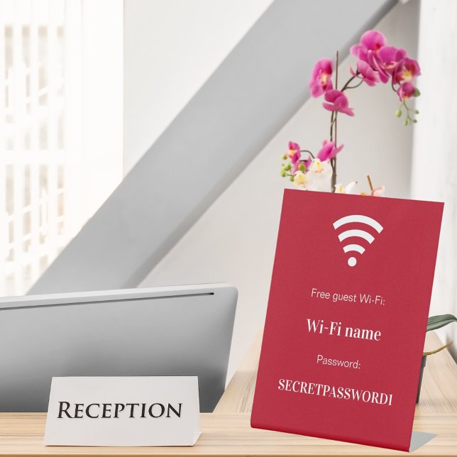 Signe De Table Mot de passe réseau wifi client blanc rouge (Créateur téléchargé)