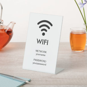 Signe De Table Mot de passe réseau Wifi Entreprise d'hôtellerie