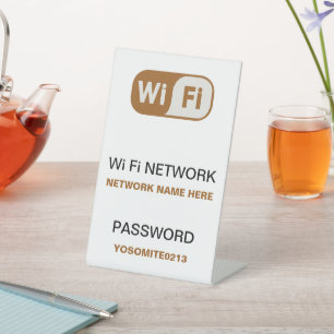 Signe De Table Mot de passe réseau Wifi personnalisé minimaliste 