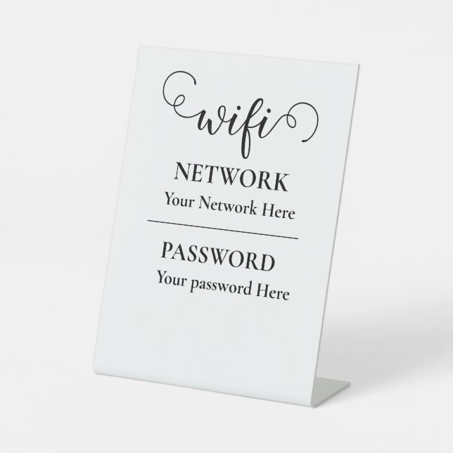 Signe De Table mot de passe wifi calligraphie (Recto)