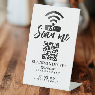 Signe De Table Mot de passe Wifi et code QR réseau personnalisé