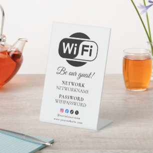 Signe De Table Mot de passe Wifi et réseau personnalisé