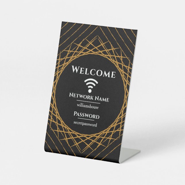 Signe De Table Mot de passe WIFI moderne pour les entreprises fam (Recto)