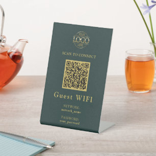 Signe De Table Mot de passe Wifi moderne & Réseau   Code QR Entre