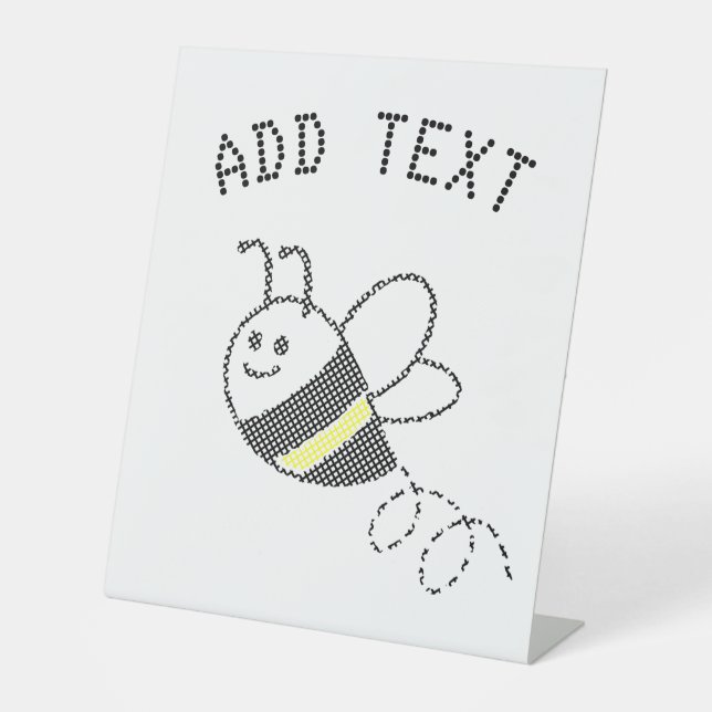 Signe De Table Motif croisé Imprimer Baby shower d'abeille mignon (Recto)