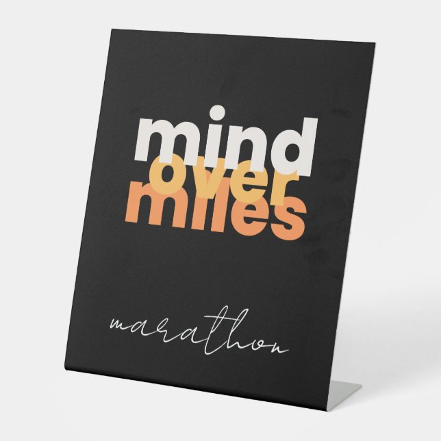 Signe De Table Motivation moderne Noir Orange Bold Typographie (Recto)