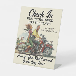 Signe De Table Motorcycle Poker Exécuter Personnalisé L'Enregistr